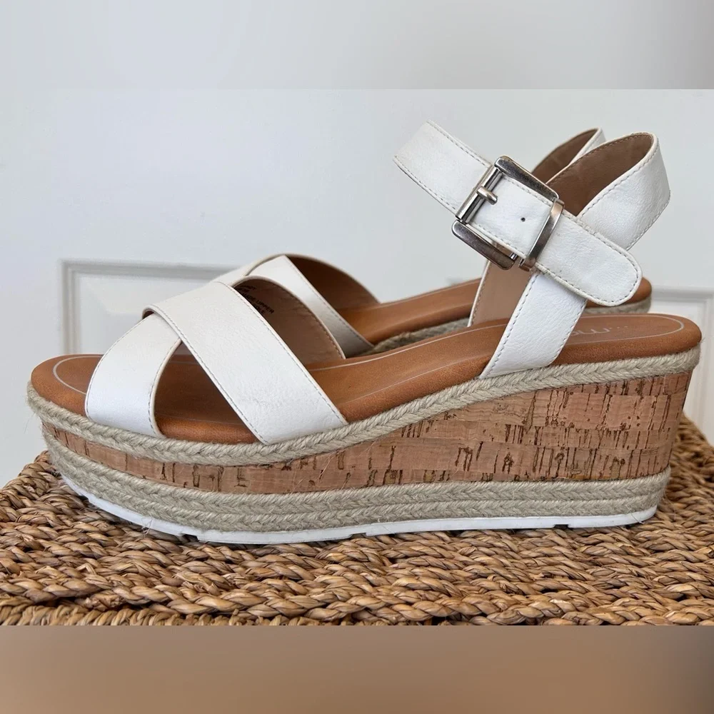 …me Too Sandy Espadrille‎ Platform Wedge Cork Jute Size 9